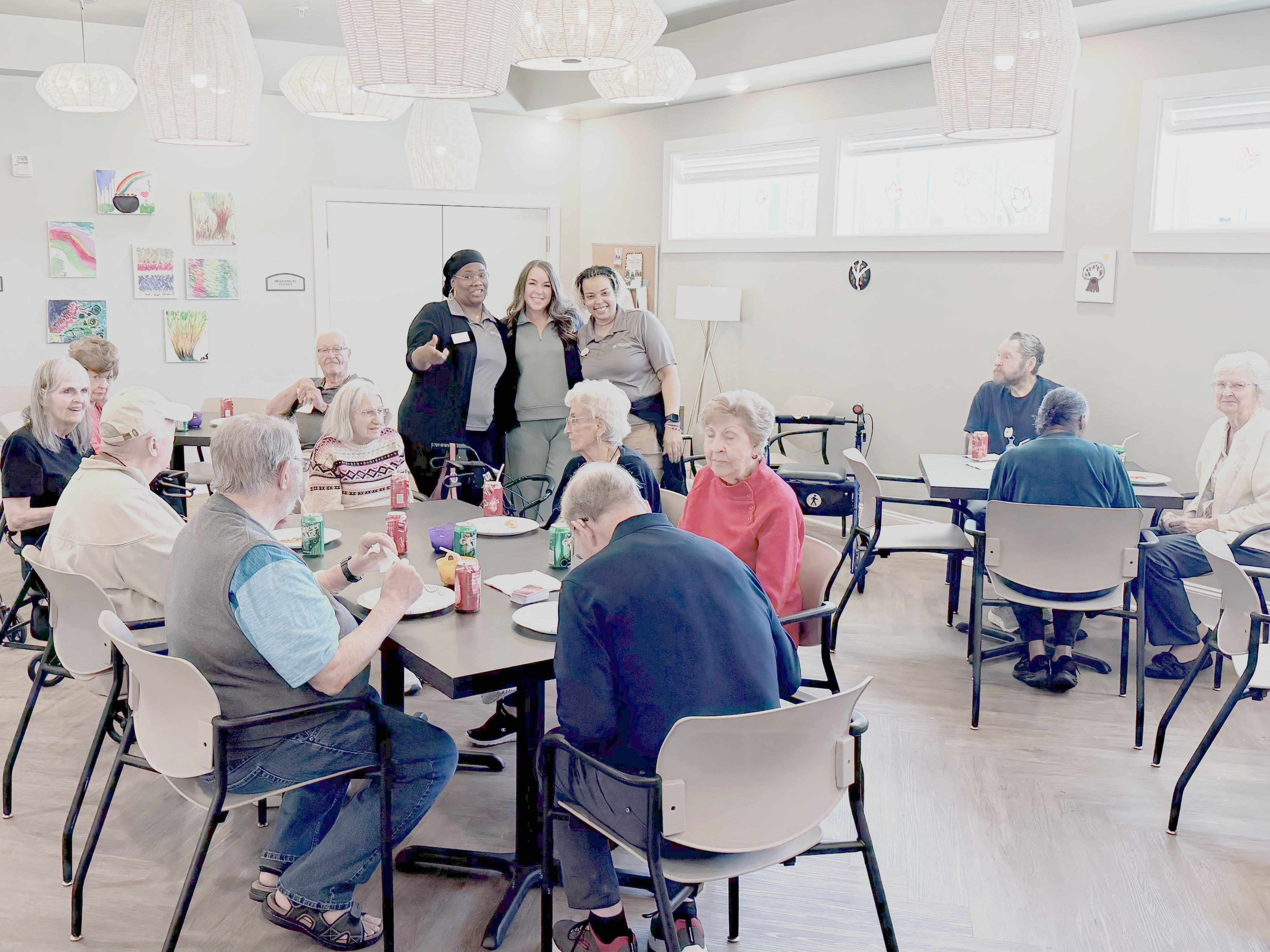 Pizza Party for residents at The Canopy at Westridge